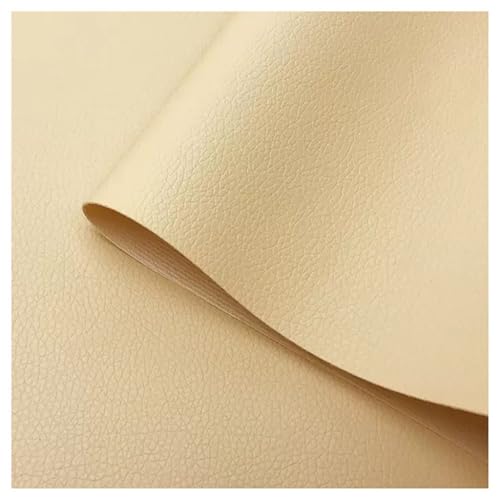 Litchi Kunstleder-Polsterstoff, wasserfest, Vinyl-Kunstleder für Autositze, Sofa, Stuhl, Möbel, Bastelarbeiten, Beige 2,1,6 x 1 m von KEHHZUHL