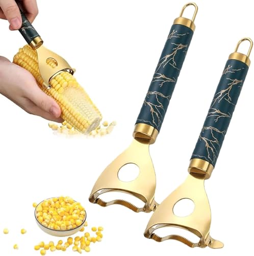 Maisschäler,Edelstahl Multifunktionale Maiskolbenschäler mit Ergonomischem Griff für einfaches Schälen,Home Hooks Gold Kitchen Gadgets Maishobel,Effizienter Maisschäler von KEHHZUHL