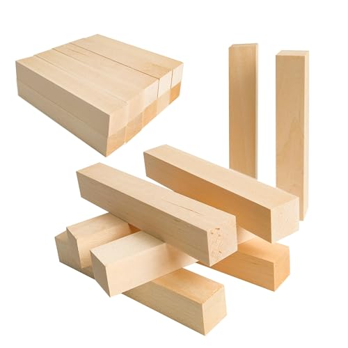 KEJJNYER Lindenholzblöcke zum Schnitzen, 15,2 x 5,1 x 5,1 cm, unlackierte Holzblöcke zum Basteln, Lindenholzschnitzblöcke für Handwerk, Heimwerker, 10 Stück KEJJNYER Lindenholzblöcke zum Schnitzen, 15,2 x 5,1 x 5,1 cm, unlackierte Holzblöcke zum Basteln, Lindenholzschnitzblöcke für Handwerk, Heimwerker, 10 Stück von KEJJNYER