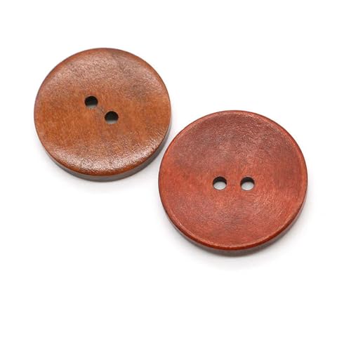 10 Stück runde Holzknöpfe mit 2/4 Löchern, 10–38 mm, für Kleidung, Mäntel, hochwertige DIY-Dekorationen, Nähzubehör, 5 Farben optional von KEMTAT