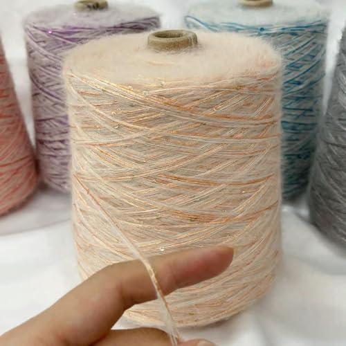 KEMTAT 500 g/Rolle Pailletten Mohair Schal Pullover Weiches dünnes Wollgarn Handstrickpullover Babykleidung Faden Häkeln Glitzer Mohair Garn von KEMTAT