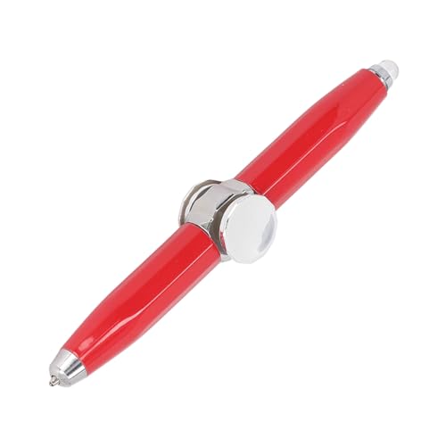 KENANLAN Anti Angst LED Kugelschreiber aus Metall, Stressreduzierender Rotierender Fingerspitzenstift – Ideal für Bessere Konzentration und Entspannung (Rot) von KENANLAN