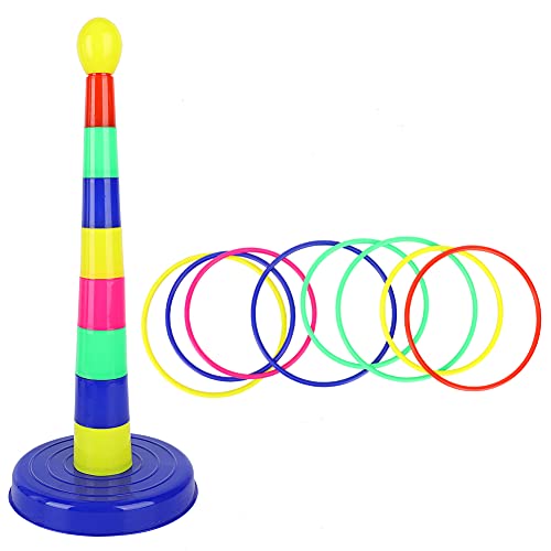 Spiel Ring Toss, 1 Set Säulen 8 Sets Ringe Ring Toss Spiel Spielzeug Eltern Kind Indoor Interaktives Spiel (Ringspielzeug) von KENANLAN