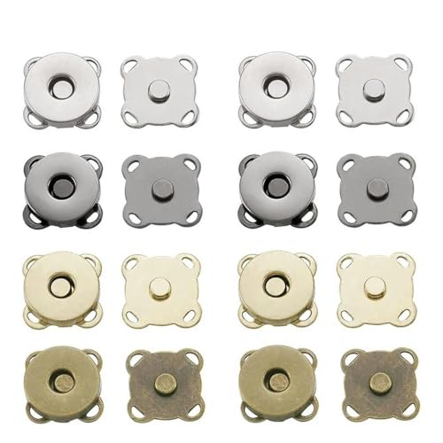 10/8 Sets magnetische Druckknöpfe aus Metall, Pflaumenblüte, zum Aufnähen, Knopfverschlüsse für Geldbörsen, Handtaschen, Kleidung, DIY-Zubehör, gemischt von KENFHH