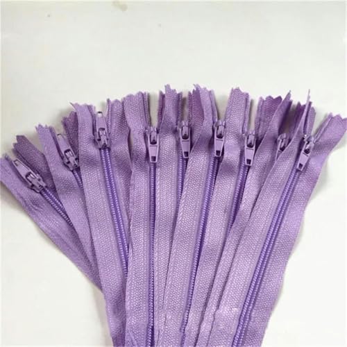 10 Stück 3 Zoll 24 Zoll (7,5 cm 60 cm) Nylon-Spiralreißverschlüsse für Schneider, Nähen, Basteln, Nylon-Reißverschlüsse in Großpackung, Hellviolett, 10 Stück, 30 cm von KENFHH