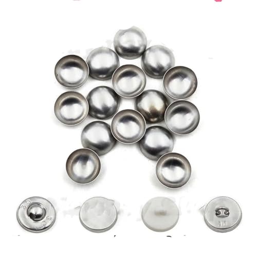 100 Sets Nr. 16–60 Überzogene Knöpfe, Stoffknöpfe, runde Stoffknöpfe in Pilzform, für handgefertigte DIY-Stoffaccessoires, L18 (1,05 cm), Rückseite aus Aluminium von KENFHH