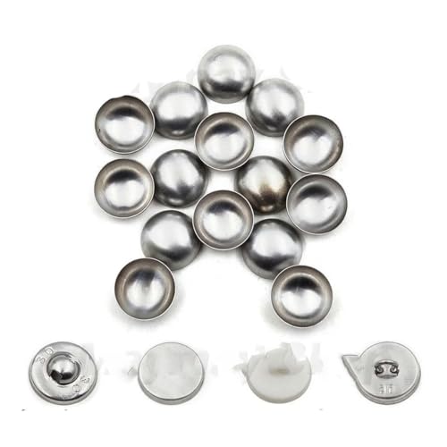 100 Sets Nr. 16–60 Überzogene Stoffknöpfe, runde Stoffknöpfe in Pilzform, für handgefertigte Stoffaccessoires zum Selbermachen, L22 (1,3 cm), Kunststoffrückseite von KENFHH