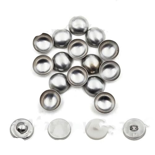 100 Sets Nr. 16–60 Überzogene Stoffknöpfe, runde Stoffknöpfe in Pilzform, für handgefertigte Stoffaccessoires zum Selbermachen, L24 (1,4 cm), Kunststoffrückseite von KENFHH