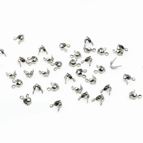 100 Stück Verbindungsverschluss 4 x 7 mm Kugelkette Kalotte End Crimps Perlenkappen Befunde für DIY Schmuckherstellung Zubehör-weiß von KENFHH