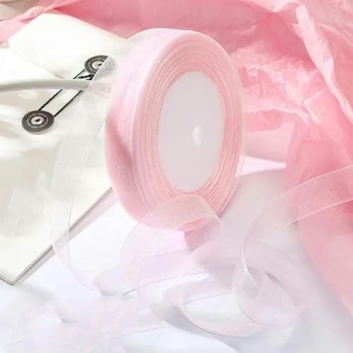 12–40 mm, 45,7 m, Organzaband zum Verpacken, für Weihnachtsfeiern, Zuhause, DIY-Verpackungen, Dekorationsbänder, handgefertigt, Kirschrosa, 40 mm Organza von KENFHH