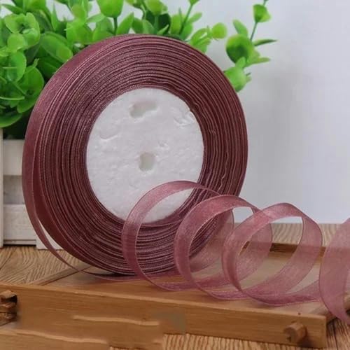 12 mm (45 Meter/Rolle) Organzaband zum Verpacken, für Weihnachtsfeiern, Zuhause, zum Selbermachen, Verpacken, Dekorationsbänder, DIY-Chiffonbänder-Hellgrau-Lila-12 mm Organza von KENFHH