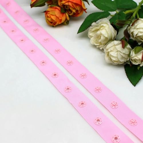 2/5 Yards Druckknöpfe Bänder Druckknöpfe Band Kunststoff Druckknopf Band Bandbesatz für Kleidersäcke Nähen 25-Rosa-2 Yards von KENFHH