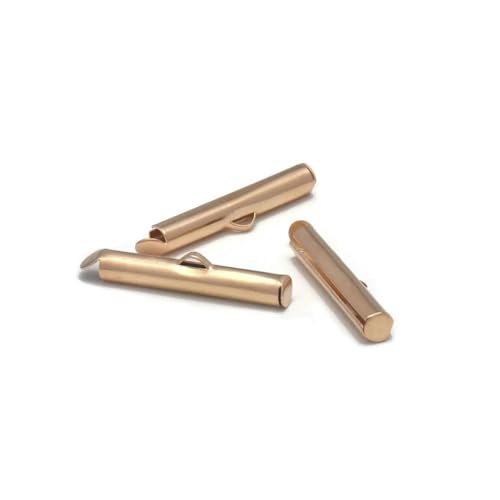 30–50 Stück Crimp-Endkappen, Schiebe-Endverschluss-Röhrchen, DIY-Armbandverbinder, Webzubehör für die Herstellung von Armbändern, Halsketten und Schmuck, KC Gold, 10 mm, 50 Stück von KENFHH