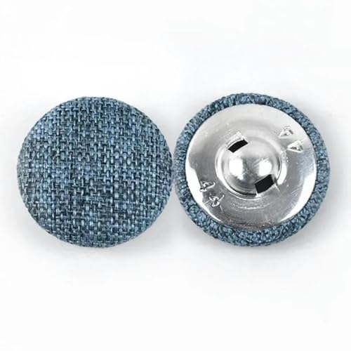 30 Stück 11–30 mm Metall-Leinenknopf für Kleidung, Sofakissen, Dekor, runde Schaftknöpfe, DIY-Anzug, Mantel, Nähzubehör, 7 Wasserblau, 25 mm von KENFHH