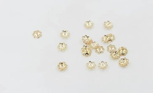 300 Stück Perlenkappen, Gold/Silber, T6 mm, 8 mm, Blumenform, Perlen-Endkappen, Beschläge für Frauen, Schmuckherstellung, Endkappen-kc gold-8 mm von KENFHH