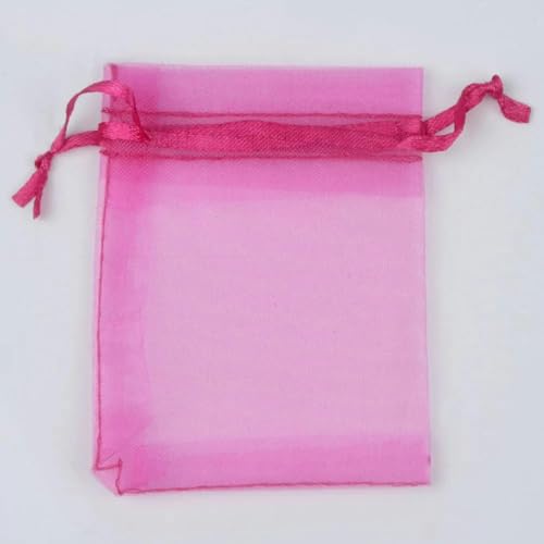 50 Stück 24 Farben Schmuckbeutel Organzabeutel für Schmuckverpackungsbeutel Aufbewahrungsbeutel 22 Fuchsia-10x15cm von KENFHH