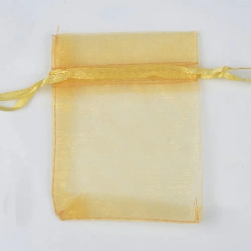 50 Stück 24 Farben Schmuckbeutel Organzabeutel für Schmuckverpackungsbeutel Aufbewahrungsbeutel 7 Goldfarbe-10x15cm von KENFHH