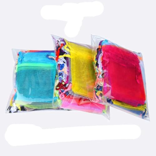 50 Stück 24 Farben Schmuckbeutel Organzabeutel für Schmuckverpackungsbeutel Aufbewahrungsbeutel Zufällige Farbmischung-10x15cm von KENFHH