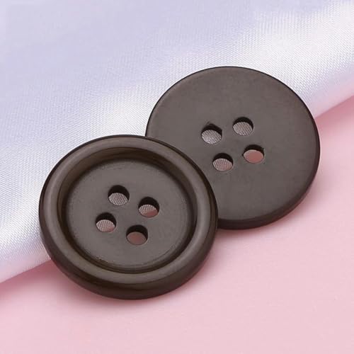 9–30 mm runde Nähknöpfe aus Kunstharz, Scrapbooking, massiver gemischter Knopf für DIY-Kinderkleidung, Puppen, Basteln, Kleidungszubehör, Dunkelbraun, 30 mm, 10 Stück von KENFHH