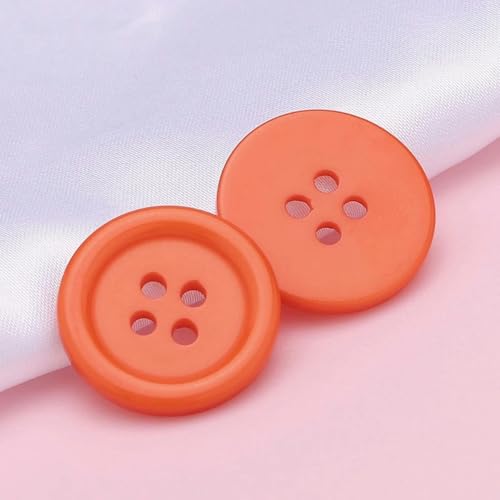 9–30 mm runde Nähknöpfe aus Kunstharz, Scrapbooking, massiver gemischter Knopf für DIY-Kinderkleidung, Puppen, Basteln, Kleidungszubehör, Orange, 12,5 mm, 60 Stück von KENFHH