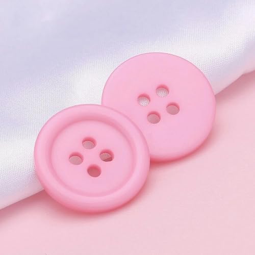 9–30 mm runde Nähknöpfe aus Kunstharz, Scrapbooking, massiver gemischter Knopf für DIY-Kinderkleidung, Puppen, Basteln, Kleidungszubehör, Rosa, 10 mm, 100 Stück von KENFHH