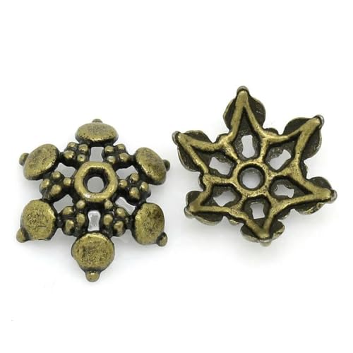 Perlenkappen Blume (für Perlen mit 1 Durchmesser) 12 x 11 mm, Loch: ca. 1,5 mm, 100 Stück (K10490) - Standard von KENFHH