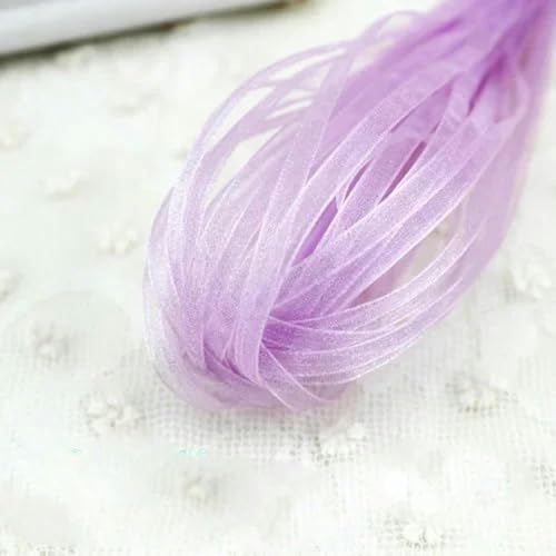 Verkaufe (10 Meter) 6 mm breites Organza-Chiffonband, Party-Dekor, Verpackung, Neujahrsbekleidung, Nähband, rosa/lila, 6 mm Organza von KENFHH