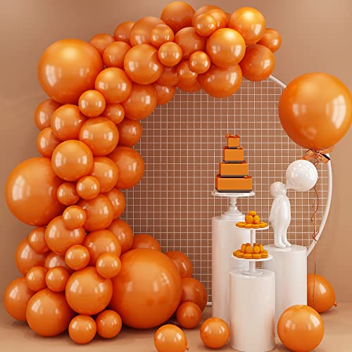 KEPMOV Luftballons Orange, Ballon Girlande Orange, Luftballon Girlande Matt Orange Helium Latexballons 5 10 12 18 Zoll Orangene Luftballons für Geburtstagdeko Hochzeit Baby Shower Party Dekoration von KEPMOV