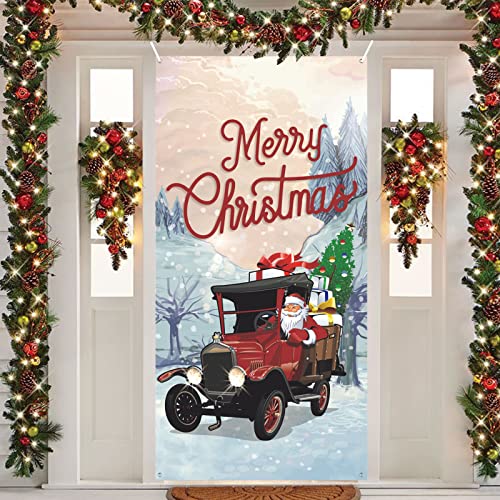 Weihnachtsdeko Outdoor Banner, Extra Lange Weihnachten Banner, Großes Weihnachten Hintergrund Banner, Hängende Yard Banner Weihnachten Hängendes Banner Veranda Zeichen Hängende Flagge für Home Decor von KEPMOV