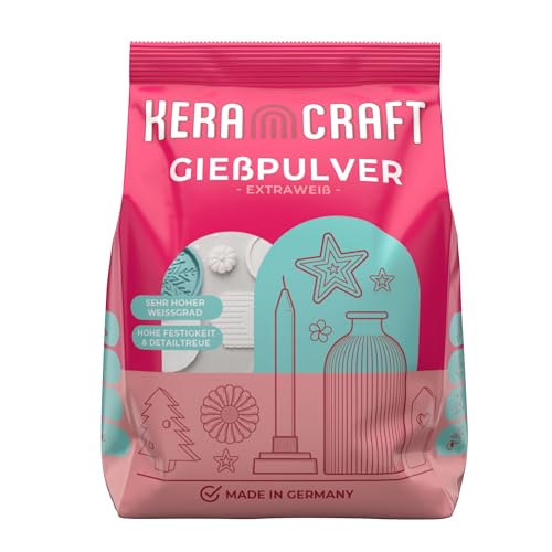 Keracraft Gießpulver weiß 4,5kg - Reliefgießpulver weiß für kreative Projekte von KERACRAFT