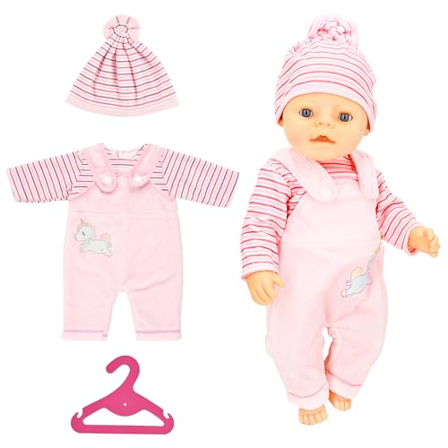 Kleidung Outfits für Baby Puppen Puppenkleidung 35-43 cm Puppenkleidung Zubehör mit Hut Langarm Hose für Kinder Mädchen Jungen - Einhorn von KERANEET