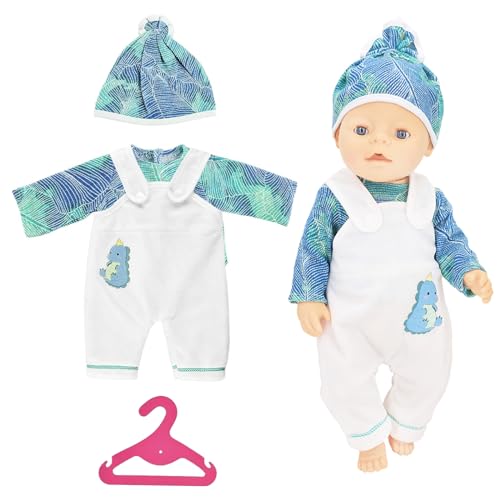 KERANEET Kleidung Outfits für Baby Puppen Puppenkleidung 35-43 cm New Born Baby Puppen Geschenk für Kinder Mädchen Jungen - Dinosaurier von KERANEET