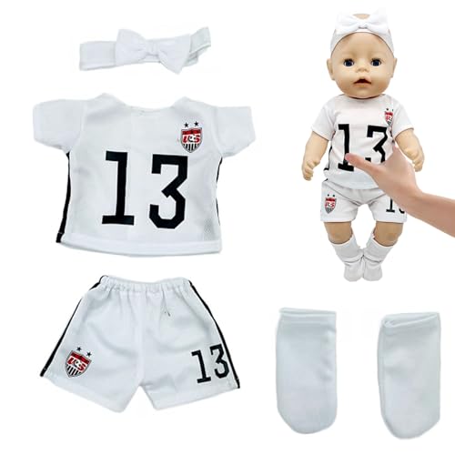 Puppenkleidung 35-43 cm Kleidung Outfits für Baby Puppen Puppenzubehör New Born Baby Puppen Kleidung Geschenk für Mädchen Jungen (weiß) von KERANEET