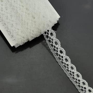 10 Yards (9,1 m) /Lot Baumwolle Polyester Spitzenband Bestickte Netzspitzenborte Zum Nähen von Kleidung/Hochzeit/Dekoration/Scrapbooking-1 Weiß 10mm von KERAXL