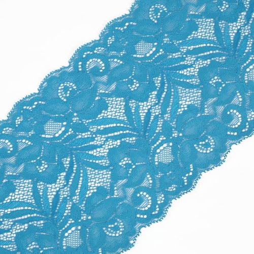 2 Yard 15 cm Stretch Elastisches Spitzenband Stoff DIY Kleidungsstück Zubehör Nähen Trim Hochzeit Dekoration-türkis von KERAXL