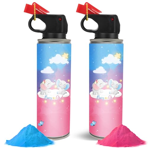 KERNOWO Gender Reveal Konfetti Kanone Baby Pulver Spray-100g（1 Blau und 1 Rosa） von KERNOWO