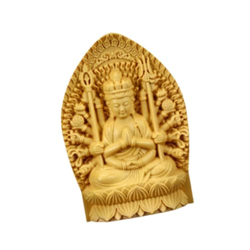 KESOTO Guanyin Holzfigur, 7 cm Hoch, Tischdeko, Handgefertigt, für Schlafzimmer, Style B von KESOTO