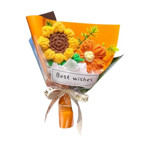 KESOTO Künstliche Blumen Häkelblumen für Dekoration Hochzeit Valentinstag Thanksgiving, Orange von KESOTO