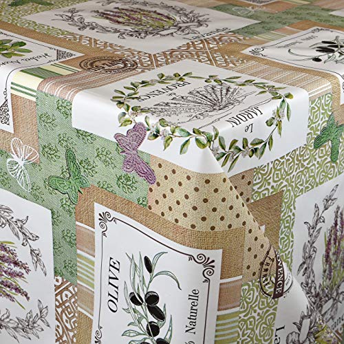 KEVKUS Wachstuch Tischdecke C141261 Oliven Provence mediterran Küche Garten wählbar in eckig rund oval (Rand: Schnittkante (ohne Einfassung), 110 x 140 cm eckig) von KEVKUS