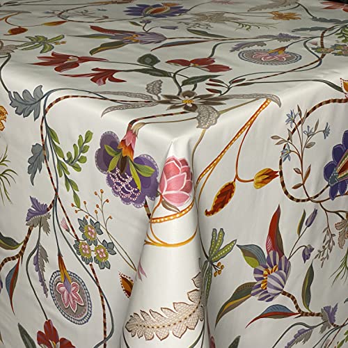 KEVKUS Wachstuch Tischdecke C144671 Bunte Blumen floral in eckig rund oval (Rand: Paspelband, 140 x 220 cm oval) von KEVKUS