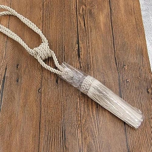 1 Stück Raffhalter aus Seil für Vorhänge, Fransenvorhänge, Raffhalter, Fenstervorhänge, Vorhangzubehör, Seil, Zimmerzubehör, 98 cm, Beige von KEWPLW