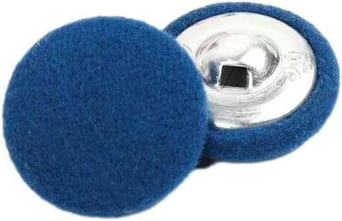 30 Stück 15–38 mm große, marineblaue Knöpfe mit Samtstoffüberzug, Nähset mit Metallschaft für Heimwerker, Näh- und Bastelbegeisterte-Blau-35 mm 30 Stück von KEWPLW