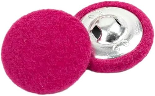 30 Stück 15–38 mm große, mit Samtstoff überzogene Knöpfe in Marineblau, Nähset mit Metallschaft für Heimwerker, Näh- und Bastelbegeisterte-Rose-15 mm 30 Stück von KEWPLW