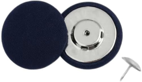 50 Sets 17 mm/25 mm Ersatzknöpfe für Baseballkappen, dunkelblaue, mit Stoff überzogene Hutknöpfe zum Ersetzen von Hüten, Reparaturen, Jeans, Blusen, Nähen, 25 mm, 10 Stück, Marineblau von KEWPLW