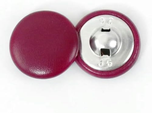 Nähset mit blauen, mit Stoff überzogenen Knöpfen, 11–28 mm, Metallschaft, zum Nähen, Basteln und für Heimwerker, Weinrot, 15 mm, 30 Stück von KEWPLW