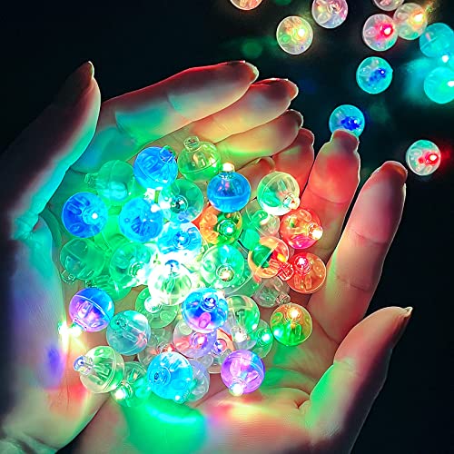 100 Stück LED-Ballons Lichter, Runde LED Ballons Lichter Mini Led Ballonlichter Bunte Blinkende Party Licht für Geburtstag Hochzeit Party Halloween Weihnachten Karneval Bar Klub Dekoration von KEWUZY