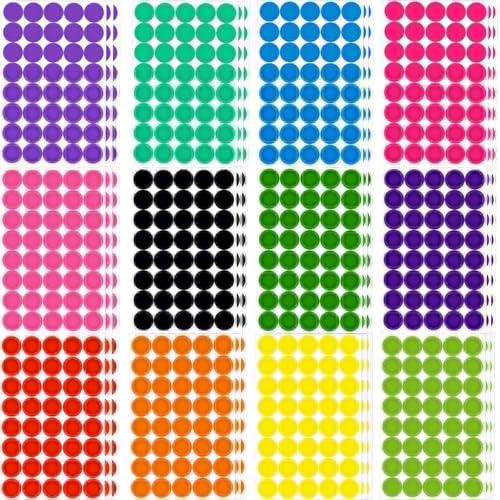 1440 Stück Klebepunkte Bunt Dot Stickers, Markierungspunkte Bunte Klebepunkte Glue Dots Punkte Aufkleber Rund, Sticker Punkte Farbig Etiketten Rund 20mm für Büro, Schule, Kalender, Karten-Aufkleber von KEYBOO