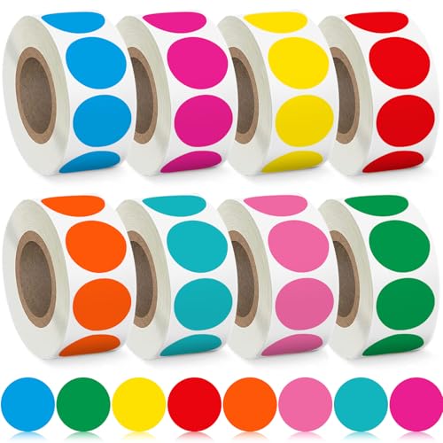 4000 Stück Klebepunkte Bunte Punkte Aufkleber, 20 mm Glue Dots Markierungspunkte Farbkodierung Runde Aufkleber Klebeetiketten Runde Etiketten Klebepunkte Punktaufkleber Für DIY Büro Kalender von KEYBOO