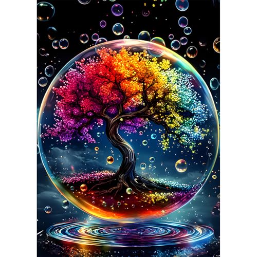 KEYIFA 5D Diamond Painting Zubehör, Fantasie Baum Crystal Art Foto Bastelset Diamond Painting Erwachsene, DIY Vollbohrer Bilder Diamond Painting Set, Home Wand Dekor 30x40cm von KEYIFA