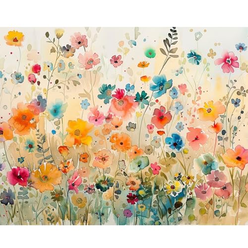 KEYIFA Malen Nach Zahlen Erwachsene, Malen Nach Zahlen Kits mit Pinseln und Acrylfarben, DIY Fantasie Blume Ölgemälde Set Malen Basteln Leinwand Bild Erwachsene, Home Deko 50x40CM von KEYIFA